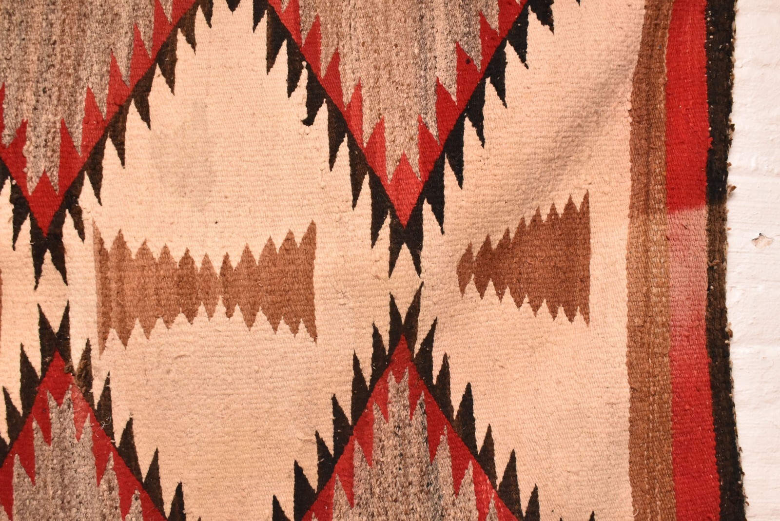 Antique Navajo Large Rug Native American Indian Weaving 62x31 Textile Vintage