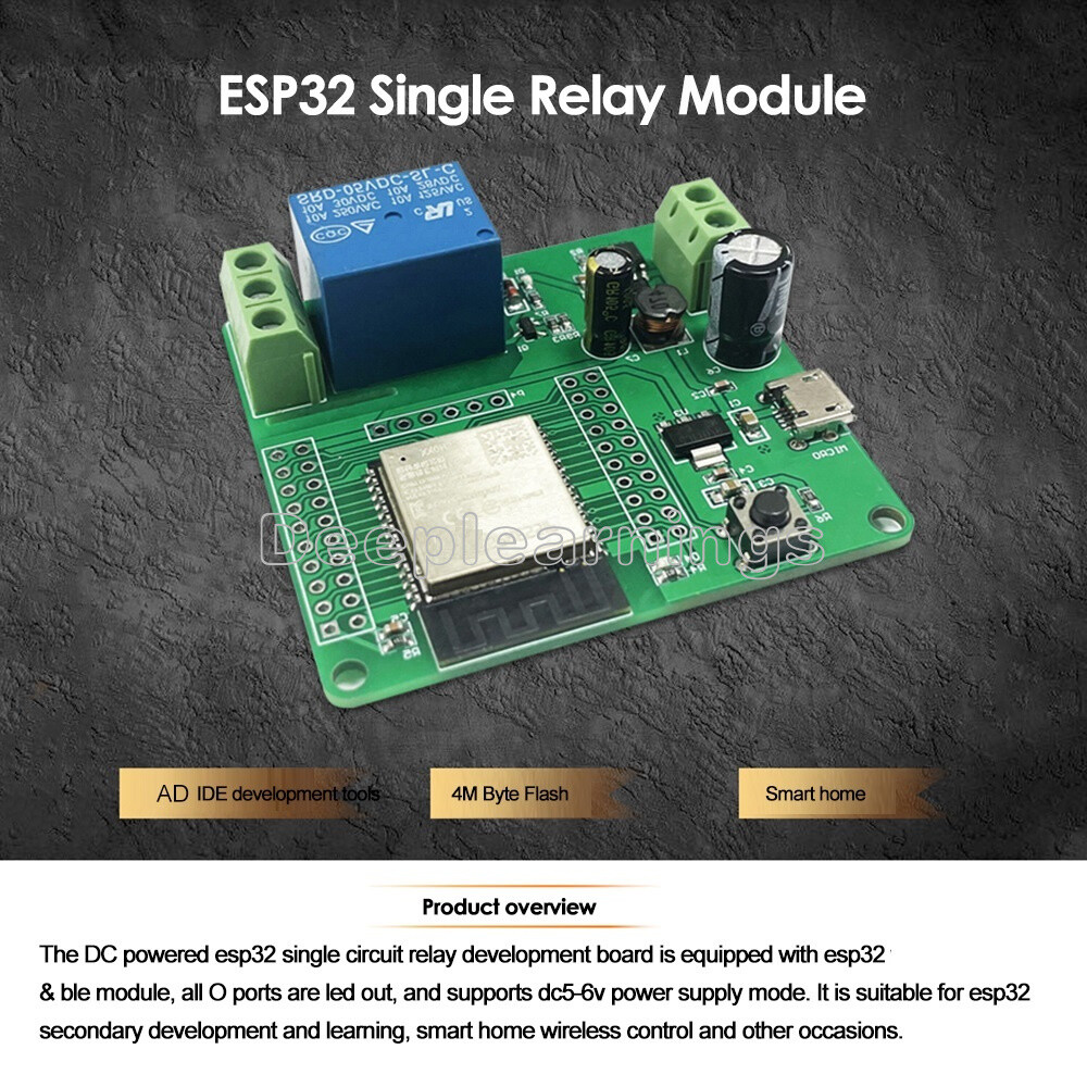 NEW ESP32 Development Board Single Relay Module DC7-60V Micro USB 5V