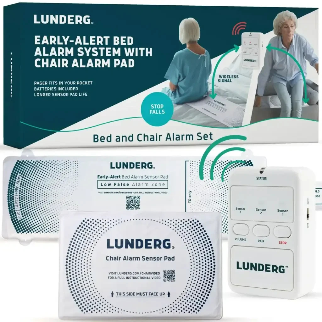 Lunderg Bed and Chair Alarm Pad System Wireless Early Alert Sensor Pad NEW!