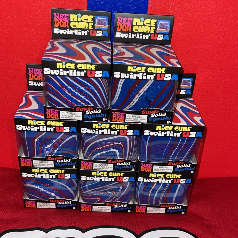 Nee Doh Nice Cube Swirlin USA Super Solid Squish