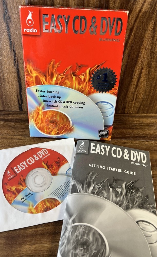Roxio Easy CD & DVD Burning Complete in Box Windows 7 Vista XP Compatible 2007
