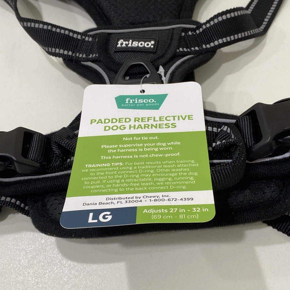 Frisco Padded Reflective Harness Black Size L