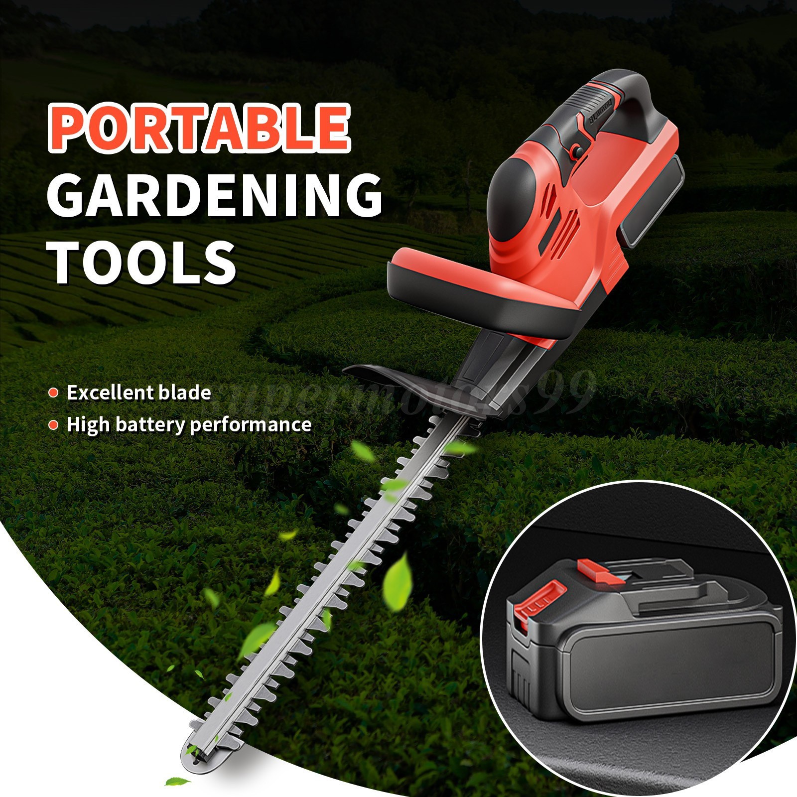 22 in Electric Hedge Trimmer Cordless Power Hedge Trimmer with Battery & Charger