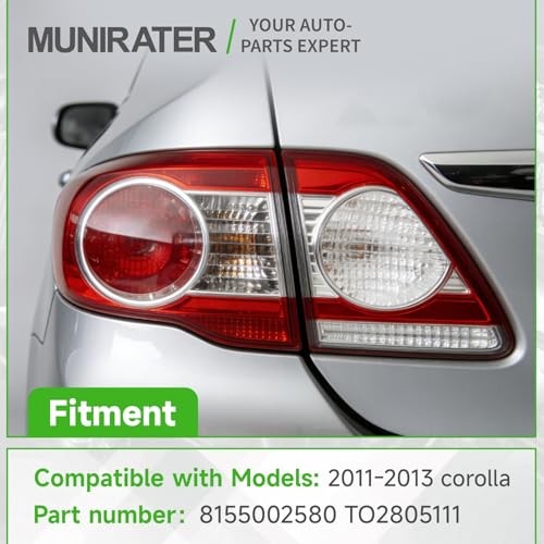 Left Tail Lights Replacement for Corolla 2011 2012 2013 Rear Light Driver