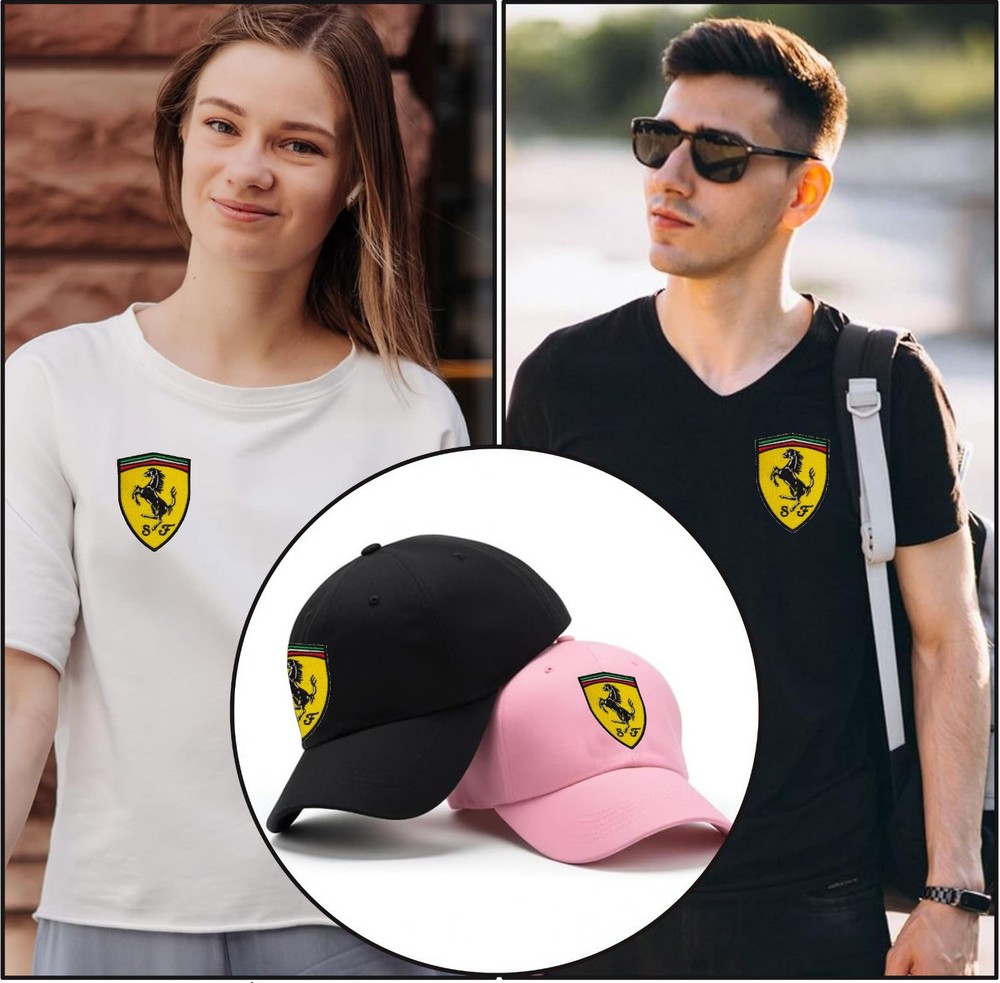 Ferrari Logo Crest Iron On Patch - Sew Patch Crest Embroidered Patch 3.8"x2.8"