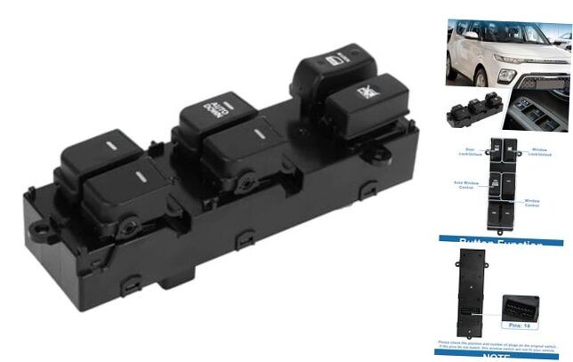 Power Window Switch Front Left Driver Side Window Control Switch for Kia Soul