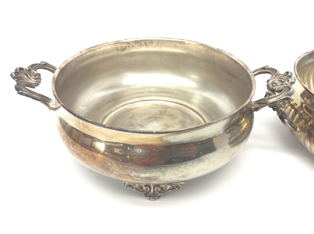 Used Meneses Orfebres Spain Kent Silversmith EP Brass Silverplate Serving Bowls