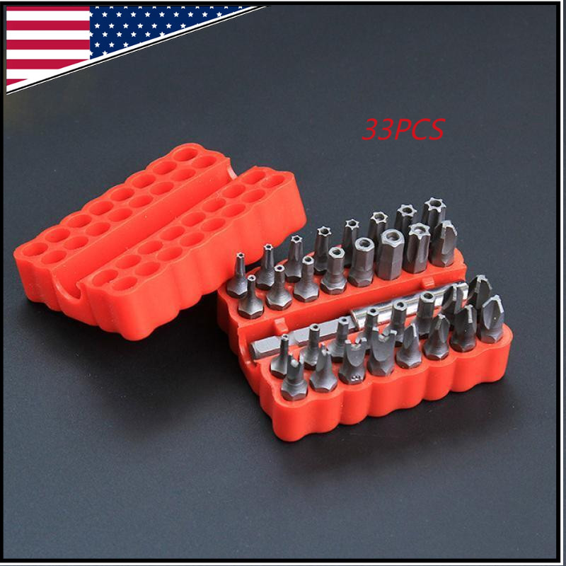 33PCS Hex Head Drill Bit Set with 1/4 Extension Bit Holder for Screwdrivers