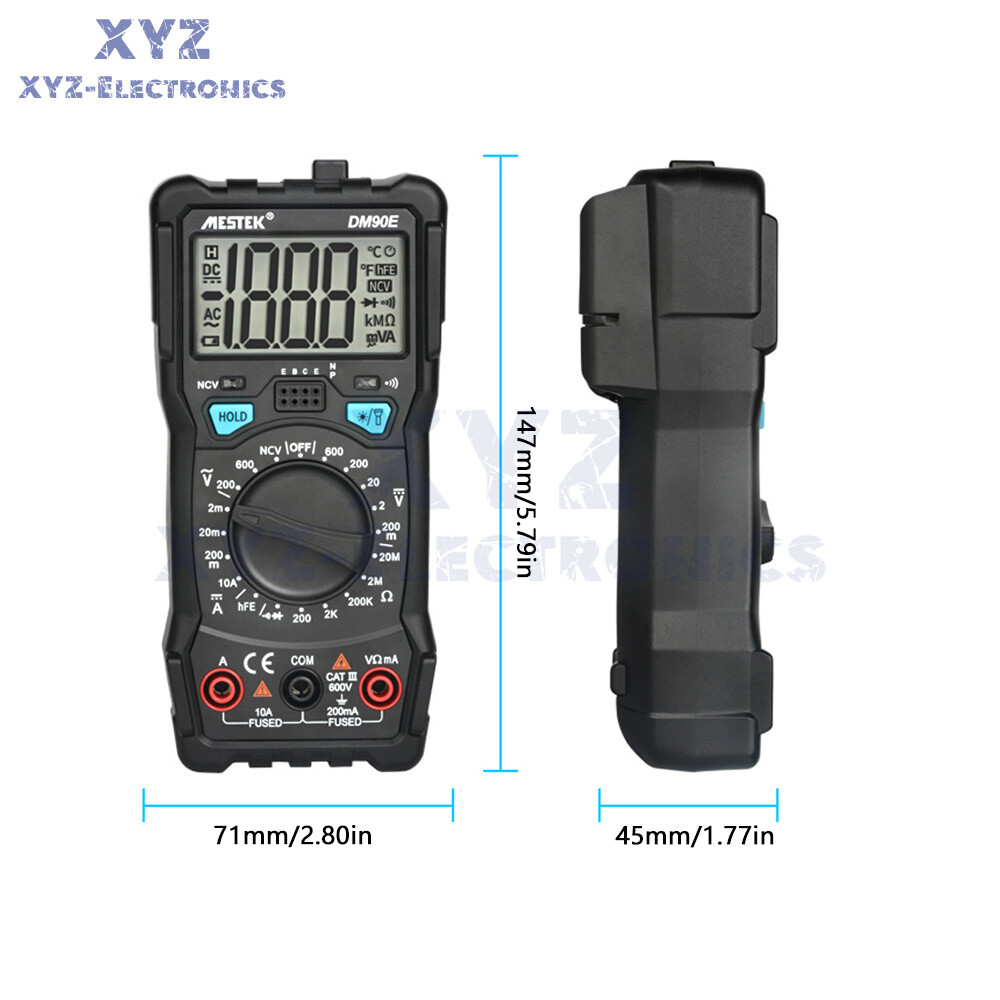 DM90E Digital Multimeter Auto Intelligent Tester AC/DC Voltage Meter 1999 counts