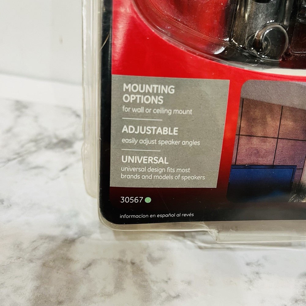 GE Universal Speaker Mounting Brackets - Wall or Ceiling Mount - NEW