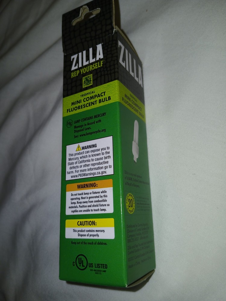 NEW Zilla Mini Compact Fluorescent Bulb Tropical G9 socket 6 watt