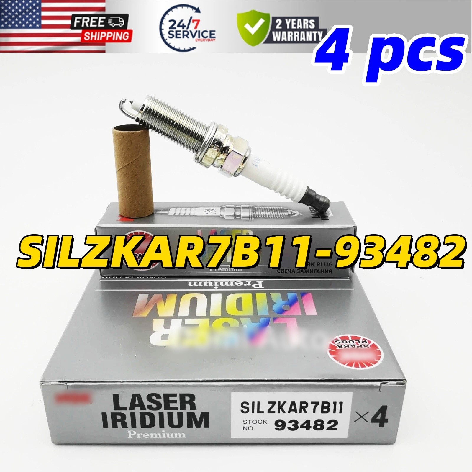 Set of 4 Genuine NGK 93482 Laser Iridium Spark Plug SILZKAR7B11 for 11-19 Subar