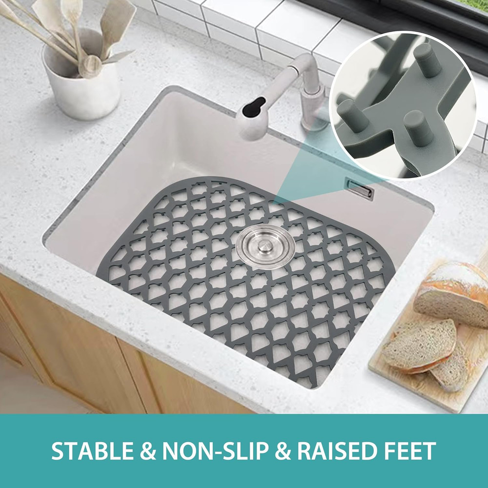 Silicone Sink Protectors for Kitchen Sink, Multiple Sizes Mats Grids for Bottom