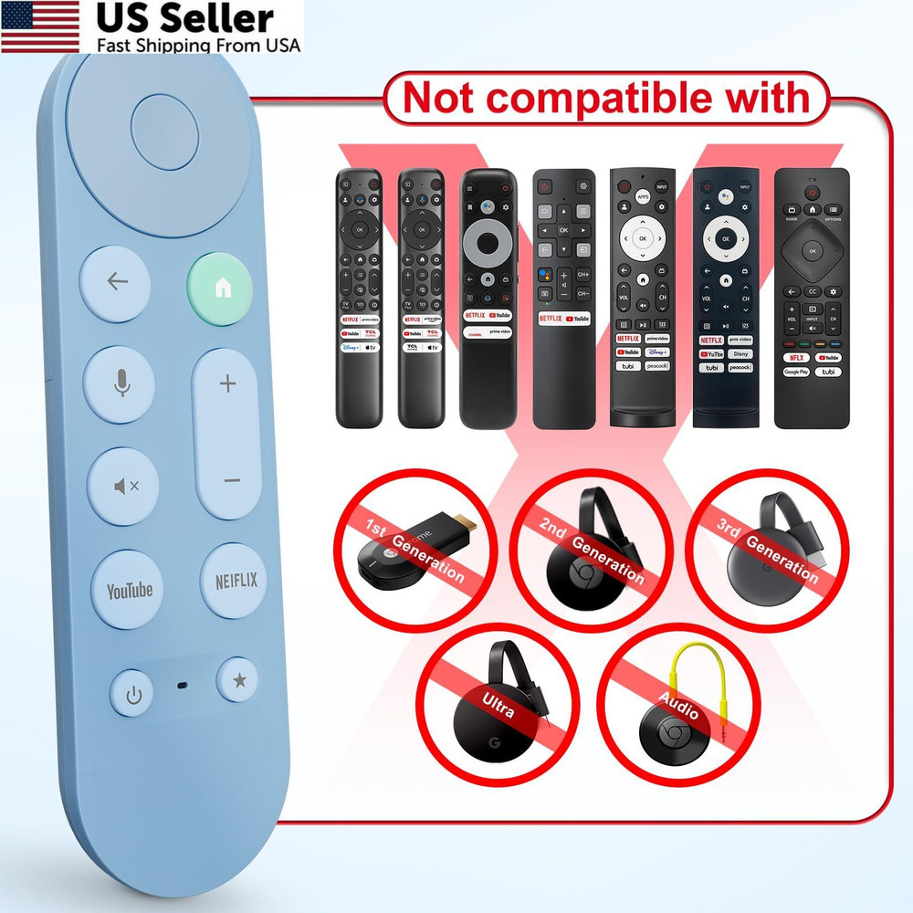 Voice Replacement for Google Chromecast Remote（Blue）, Blue