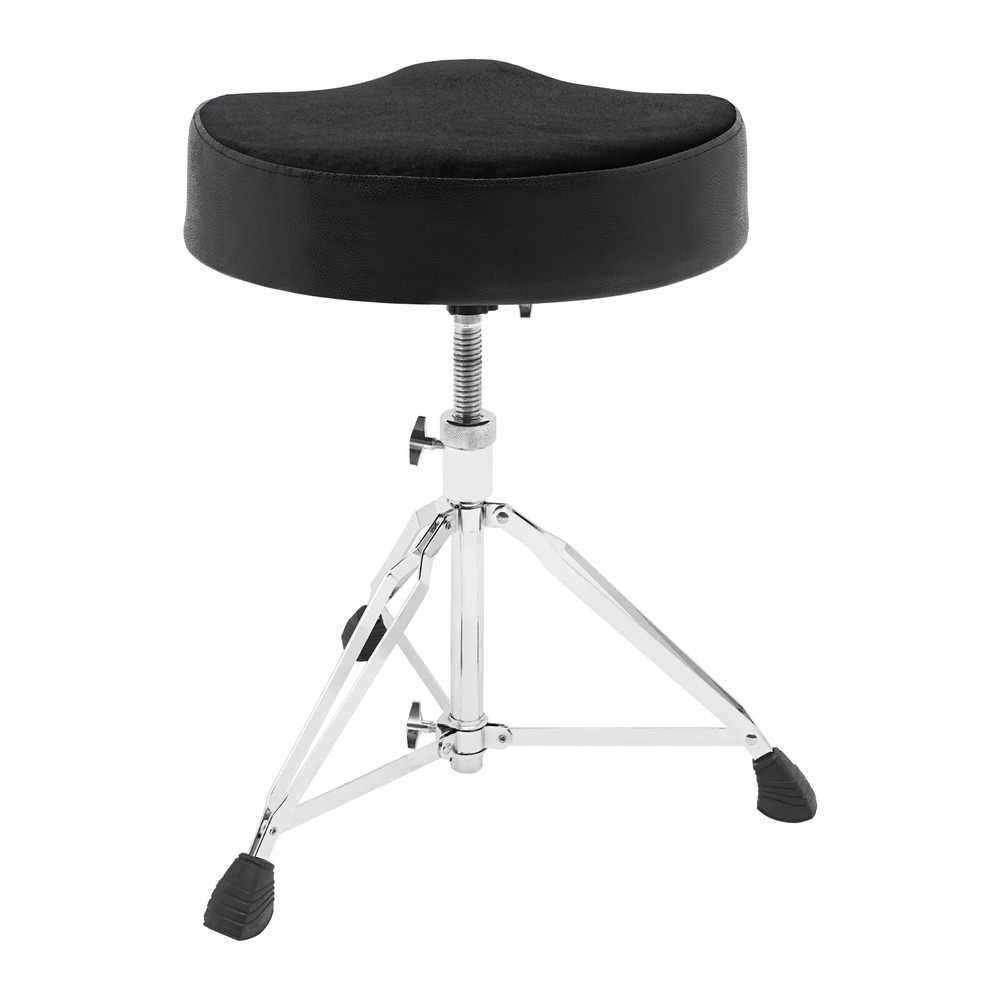 Adjustable Black Drum Stool with Thick Padded Seat for Comfort