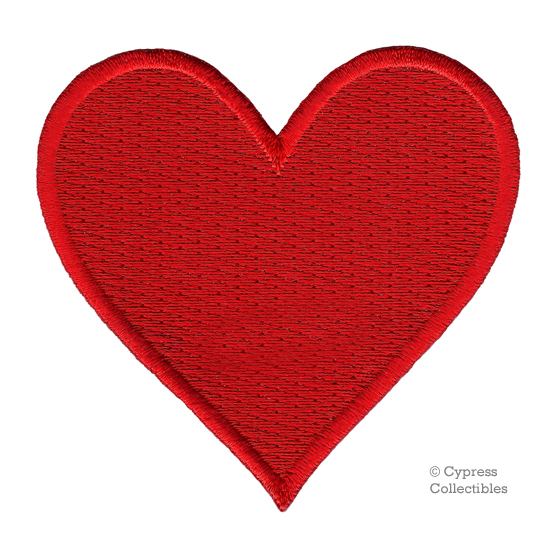 RED HEART iron-on embroidered PATCH LOVE ROMANCE VALENTINE'S DAY SOUVENIR