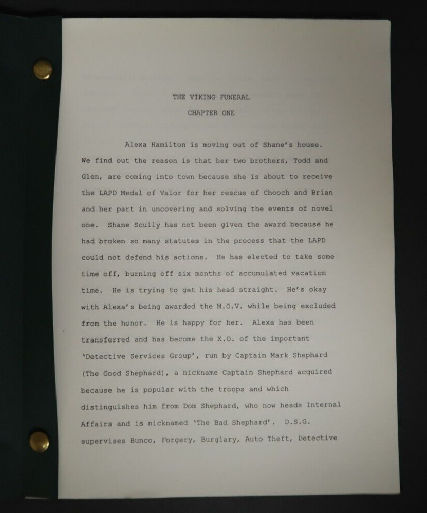 Stephen J. Cannell The Viking Funeral Original Book Script Studios Collection
