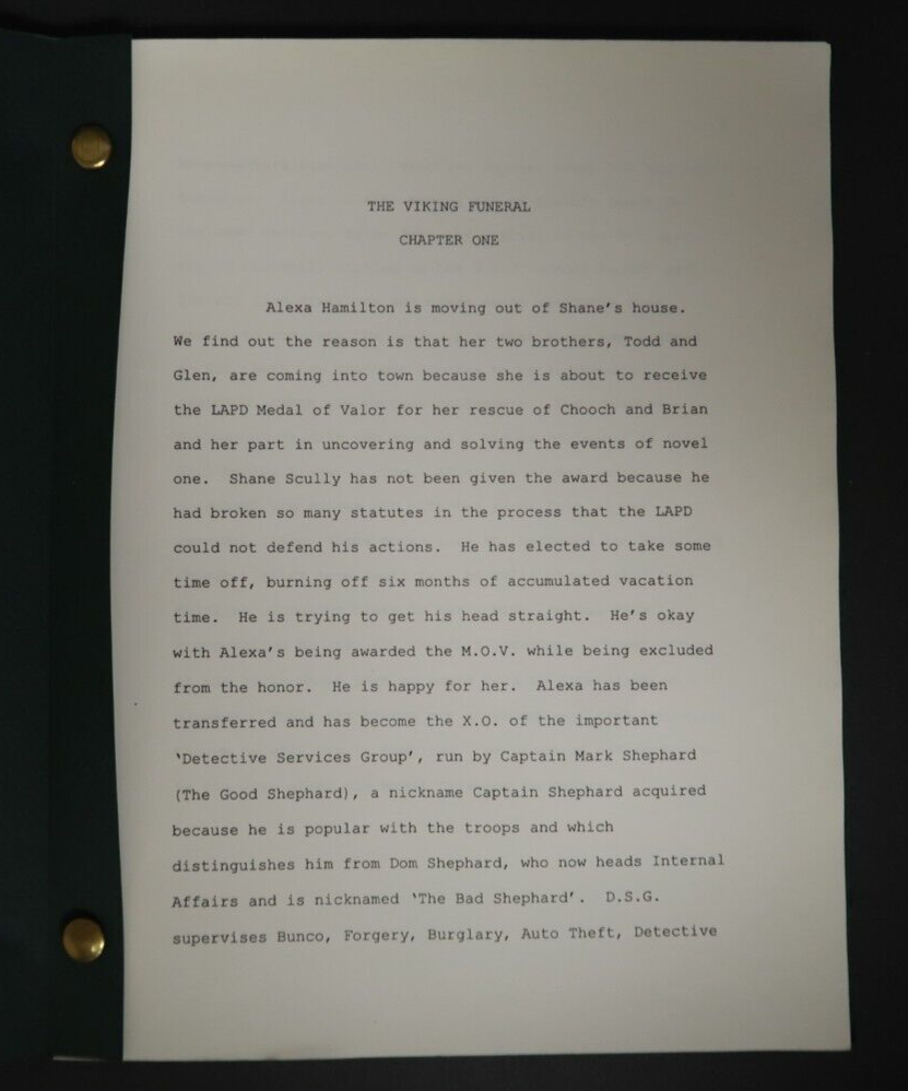 Stephen J. Cannell The Viking Funeral Original Book Script Studios Collection