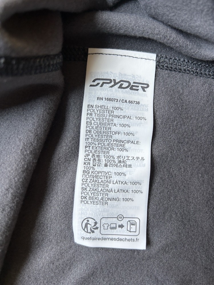 NEW Spyder Men’s Base Layer 1/2 Zip Large Gray MSRP $49