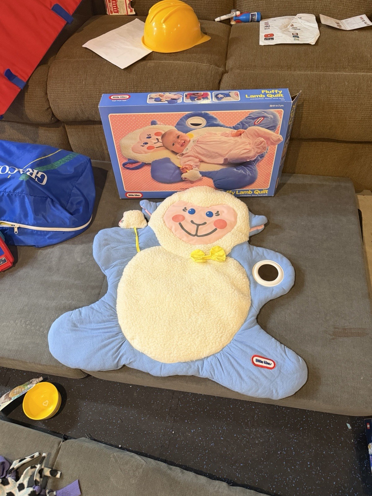 IN BOX Vintage 1992 Little Tikes Fluffy Lamb Quilt Baby Play Mat Tummy Time Toy