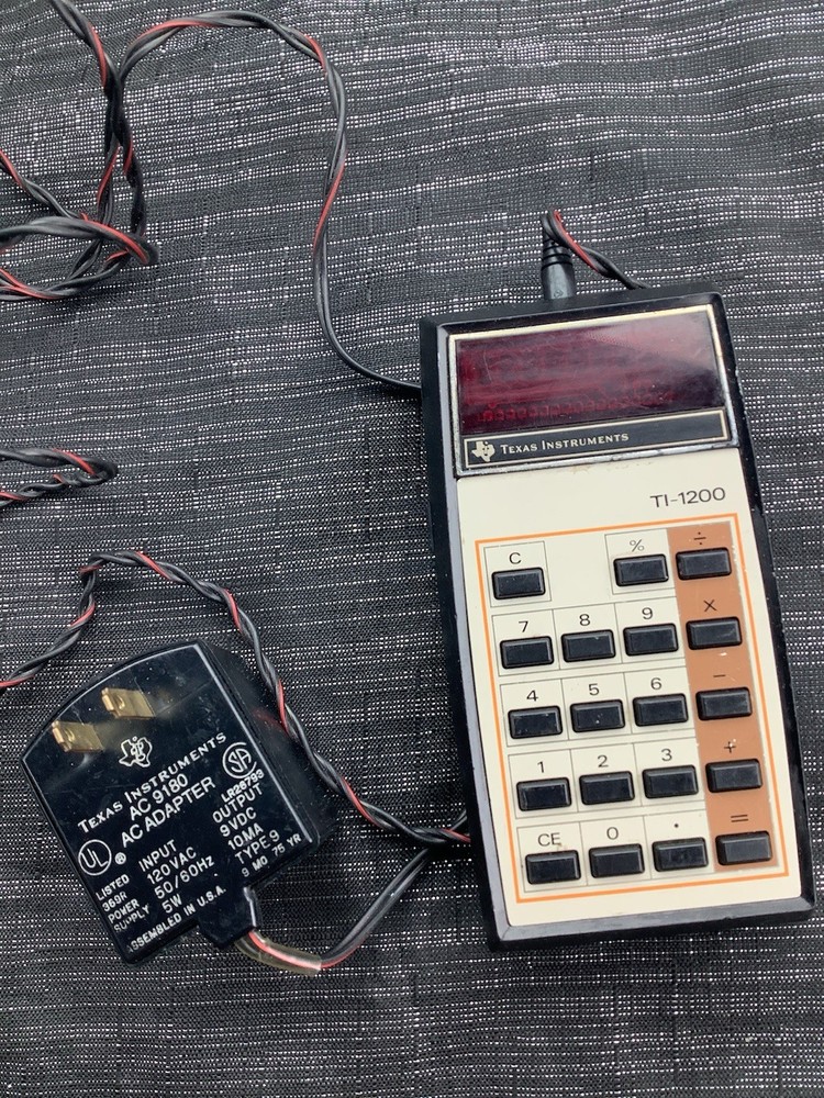 Vintage Texas Instruments Calculator Working TI-1200 with Power Plug