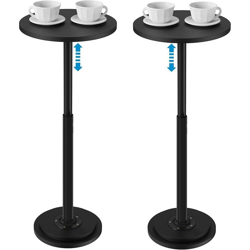 Height Adjustable Side Table Compact Round Drink Table Couch Bed Snack Tray New