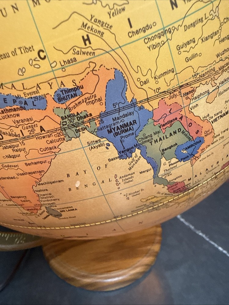 George F Cram Antique Light Up World Globe