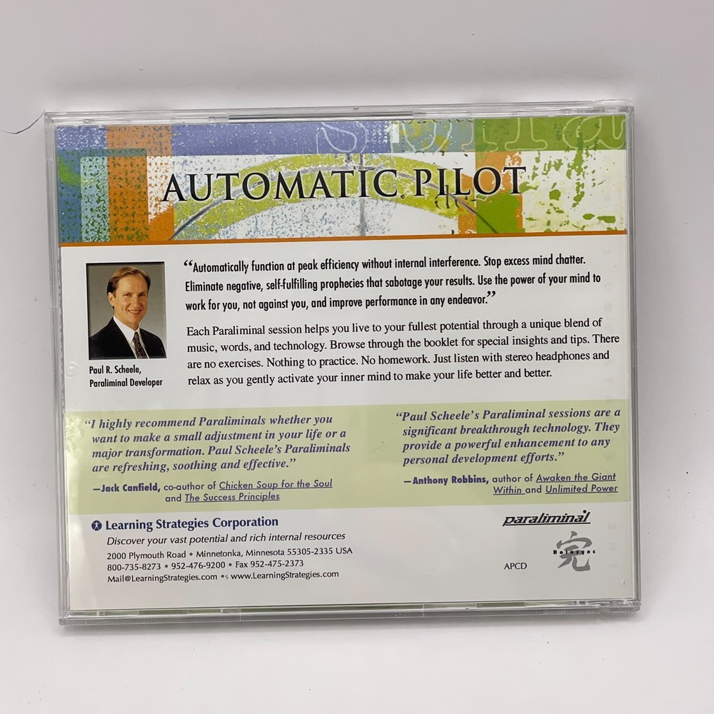 Automatic Pilot Paraliminal CD Paul Scheele Self Help Personal Development