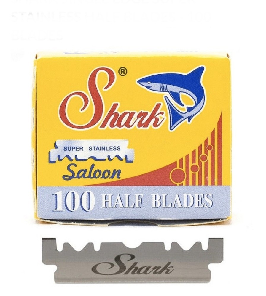 100 pcs Shark Super Stainless Single Edge Blades Barber Straight Razors Shaving