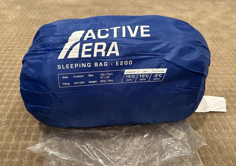 New Active Era Sleeping Bag E200 Blue Lightweight & Compact
