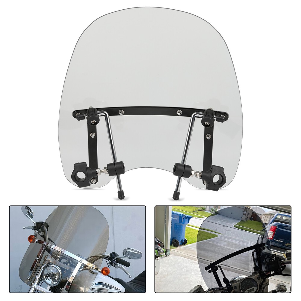 For Harley Softail Standard 7/8" 1" Handlebar Light Smoke Windshield Windscreen