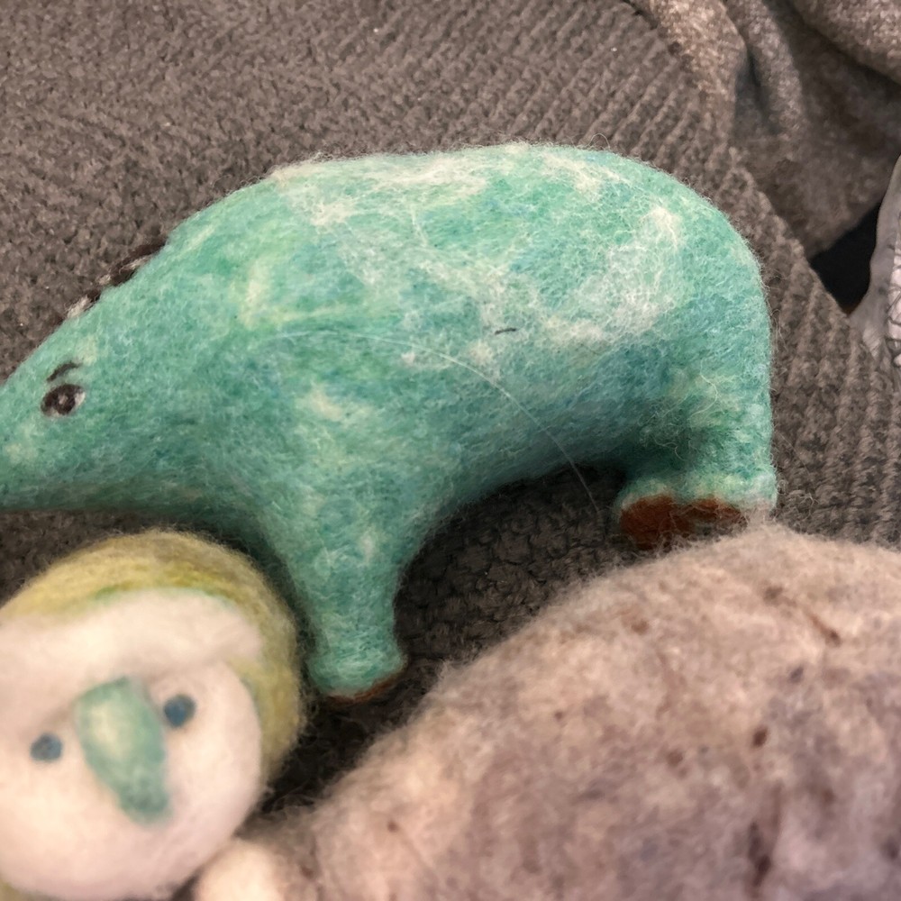 Hand Dyed Wool Animals Sheep Pig Bear Handmade