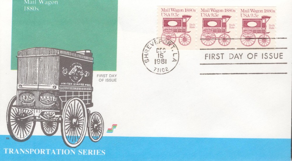 1981 FDC - Scott# 1903 - Mail Wagon Coil - Spectrum Cachet  #B