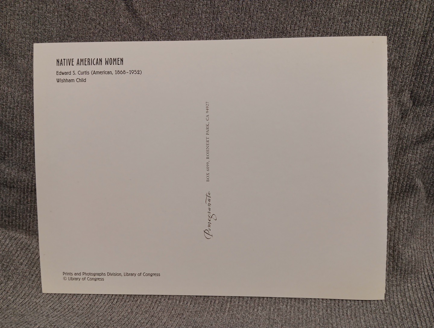 Postcard By Edward S. Curtis Native American Women Wishham Child