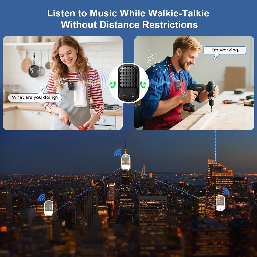 2 Pack Wearable Bluetooth Speaker with Walkie-Talkie Function Based on Zello ...