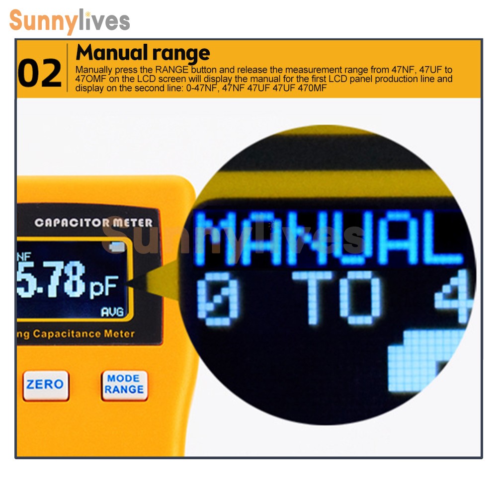 LCD High-precision Capacitor Meter Auto Range Handheld Capacitor Circuit Tester