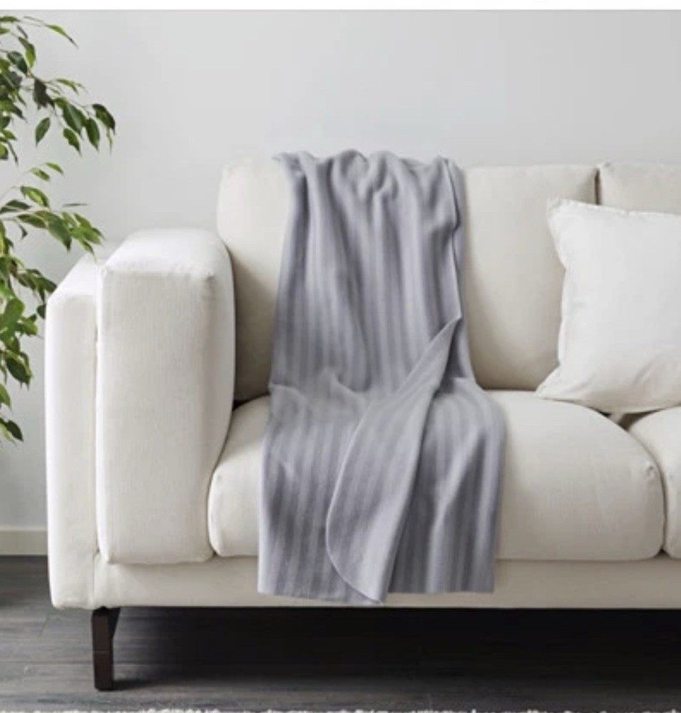 VITMOSSA 47"x63" Throw, polyester, gray, den, dorm, RV,  *NEW*