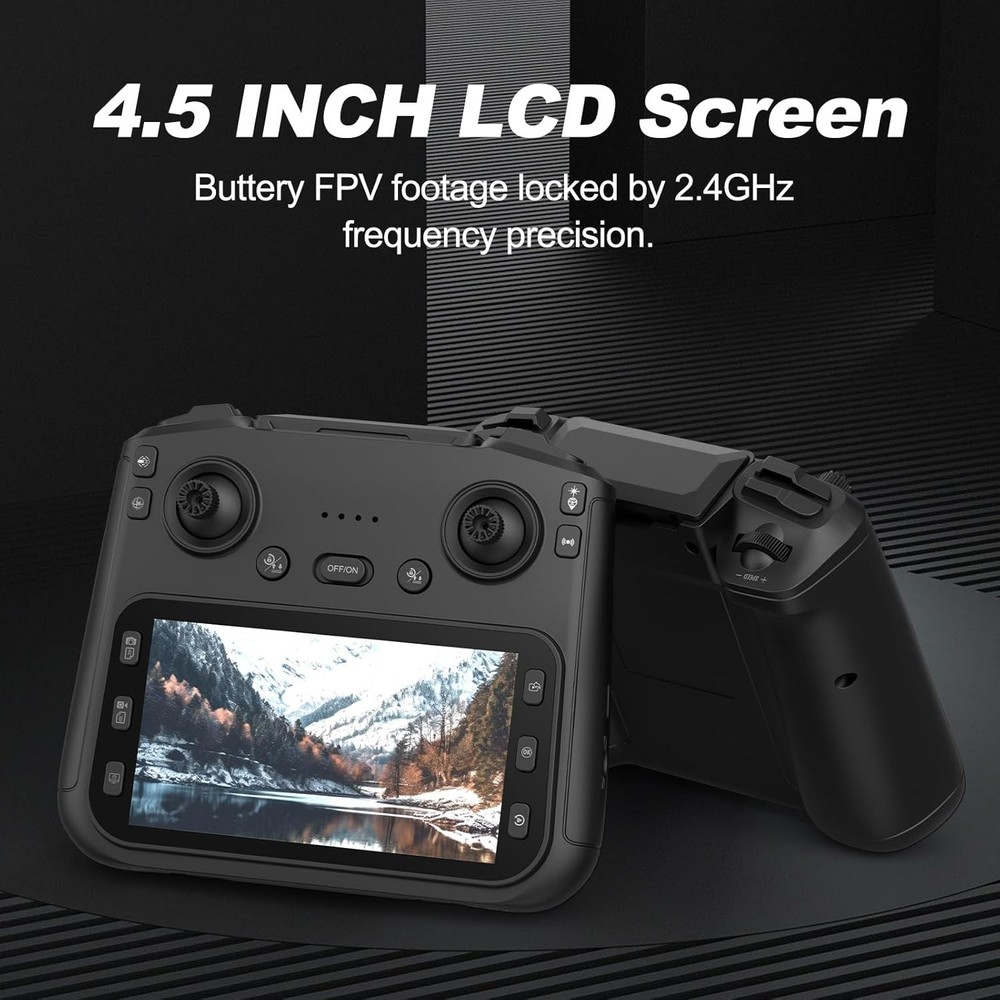 F180 GPS Drone, 4K Camera, 4.5" Remote Screen, 22 Min Flight, Foldable