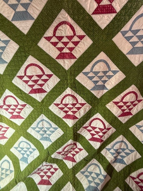 Glorious 19Th Century Basket Quilt
