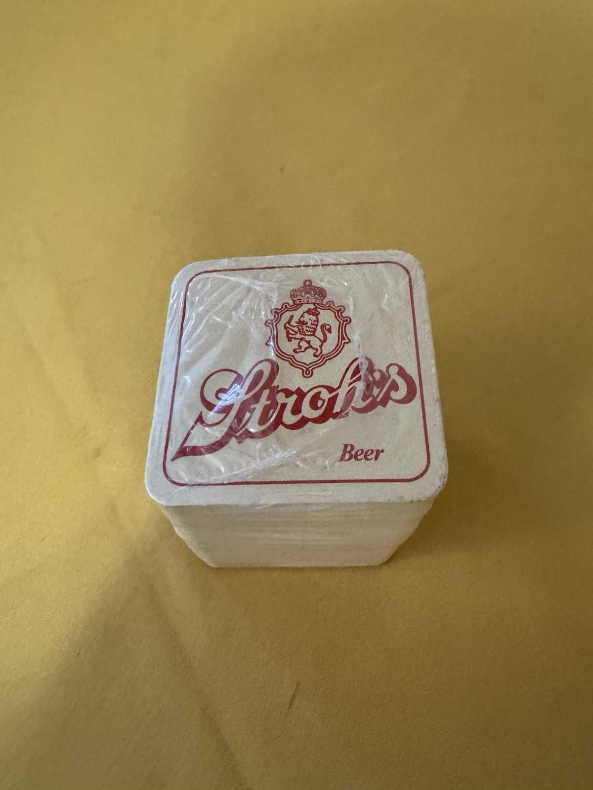 Vintage 100pc Stroh's Stroh Light Beer 2-sided Cardboard Bar Brewery Coasters