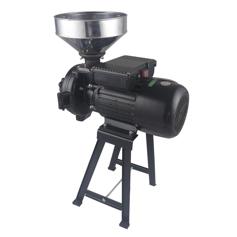 Electric Grinder Corn Grain Wheat Cereal Feed Machine Wet / Dry Mill with Funnel