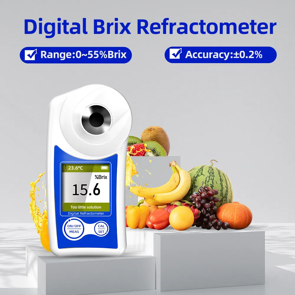 Digital Brix Refractometer High Precision for Fruits Juices Vegetables Drinks