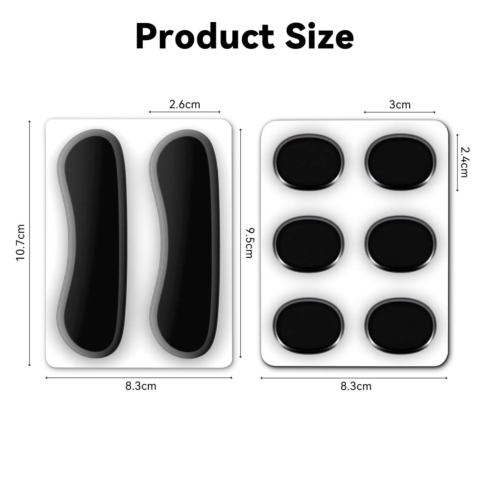 EASTROCK 16 Pieces Drum Damper Gel Pads, 2pcs Round and Long Black