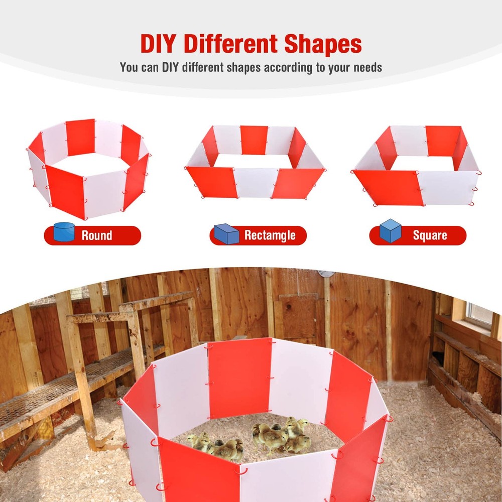 Brooder Box for Chicks, Adjustable Shape & Large Space Chicken Brooder Kit Ho...