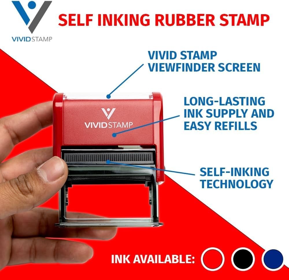 Medium "Important" Self-Inking Rubber Stamp with Red Ink for Office Use