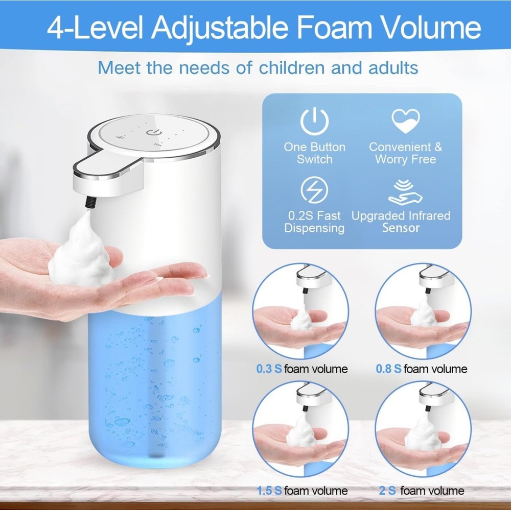 Automatic Foaming Soap Dispenser Motion Sensor 4 Level Output Show Battery level