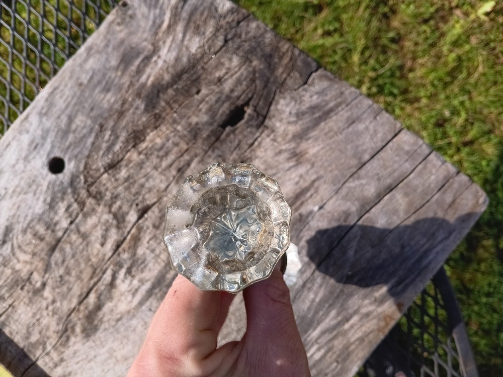 Vintage Art Deco Glass Door Knobs Pair