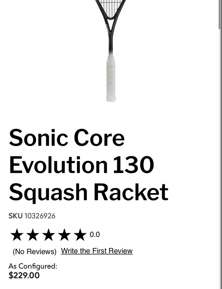 Dunlop Evolution Sonic Core 130 Squash Racquet