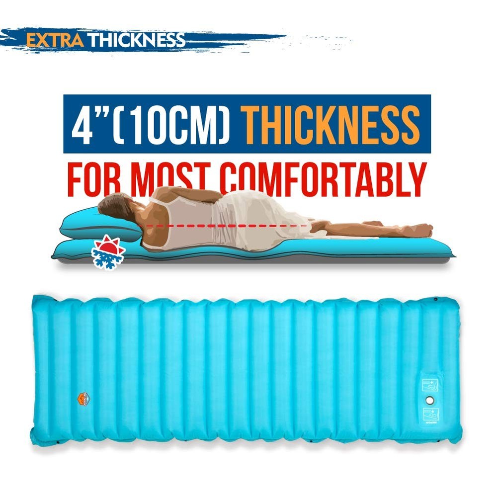 Inflatable Sleeping Pad with Built-in Pump Comfortable Camping Mattress