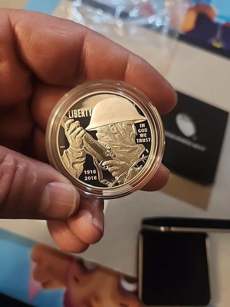 2018 WORLD WAR I CENTENNIAL SILVER DOLLAR W/ OGP & COA